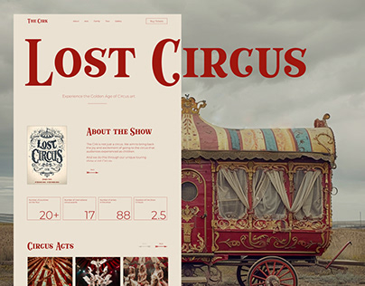 Сircus touring show Landing page