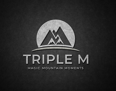 M letter Mountain Logo Design