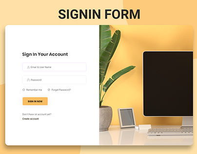 Sign in / Login Form - Photoshop PSD File