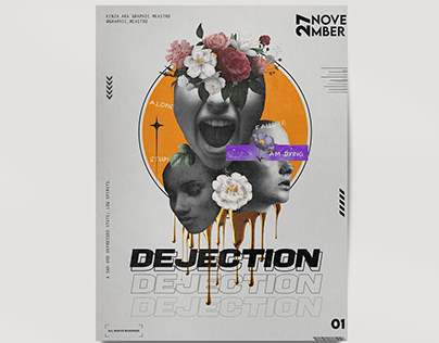 DEJECTION | Minimal Art poster | Art Expression