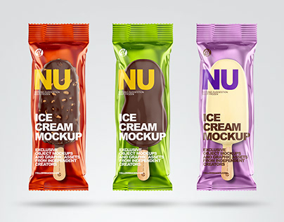 7 Ice Cream Bars PSD Mockups