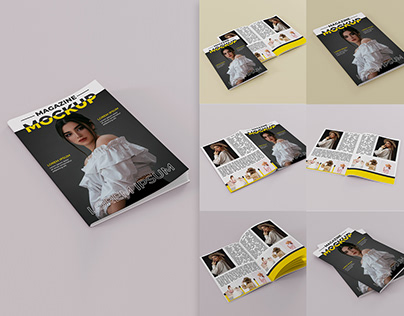3D Realistic Magazine Cover Mockup
