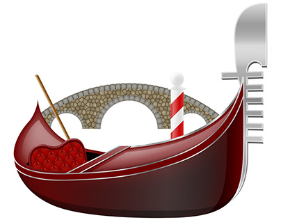 gondola traditional italian boat in venice vector