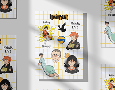 Stickers and badges, anime "Haikyuu"