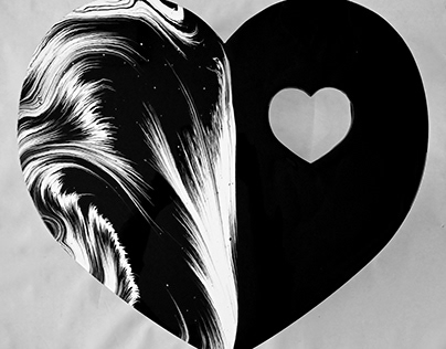 🖤🤍: Creating a Stunning Black & White Heart