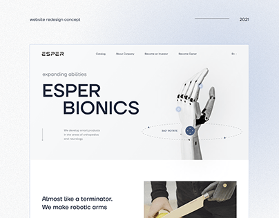 Esper Bionics | Technology Website Redesign Concept