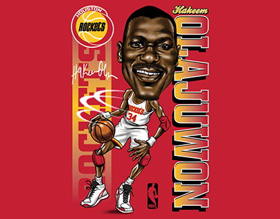 OLAJUWON - LICENSED NBA GRAPHIC FOR MITCHELL & NESS
