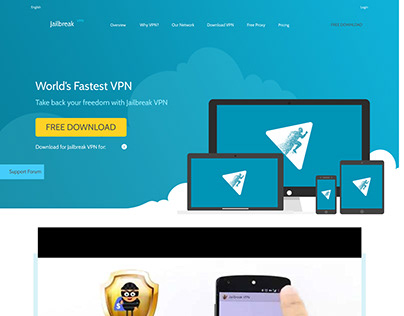 Jailbreak VPN Website UI Design