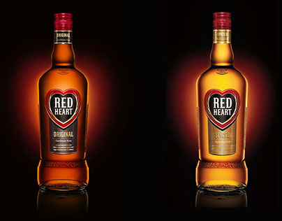 Red Heart Rum Hero shot and brand refresh