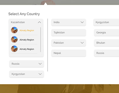 Dropdown for countries within cities if available