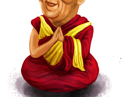 Dalai Lama Caricature