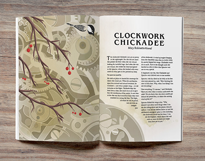 Clockwork Chickadee Editorial Illustration