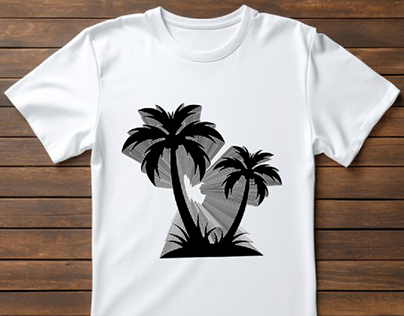 White t-shirt palm tree