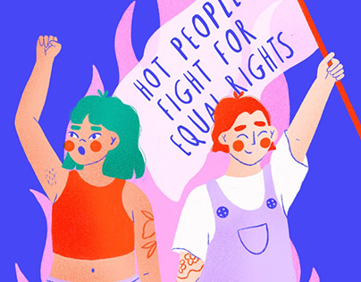 Prosjektminiatyr – Illustration / Hot people fight for equal rights