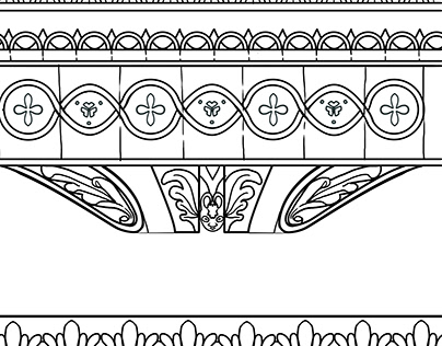 Project of MEDIEVAL CORNICE with ornaments