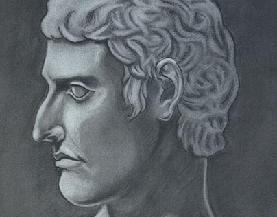 Caesar Charcoal Drawing Profile View