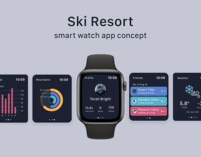 Ski Resort smart watch app design