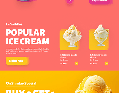 ice cream UI DESIGN
