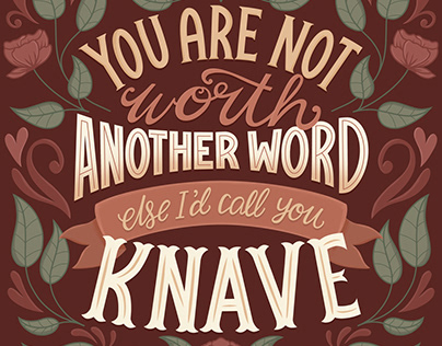 You Knave - Shakespeare Insults Lettering