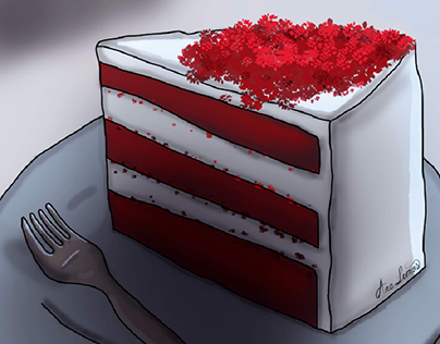 Red Velvet cake Illustration