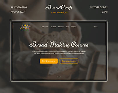 BreadCraft | landing page for bread baking course