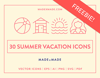 FREEBIE | Line Icons – Summer Vacation