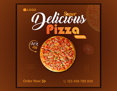 Pizza social media post design
