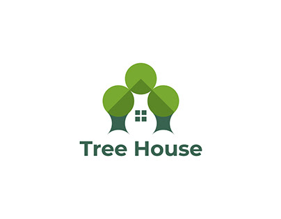 Tree House Logo, home, natural, green, realty, build