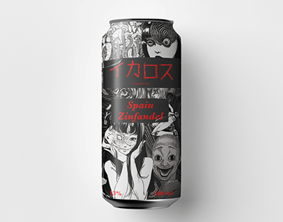 Junji Itō Inspired Manga Red Wine Label