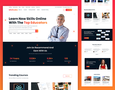 Corporate learning platform Homepage Website design