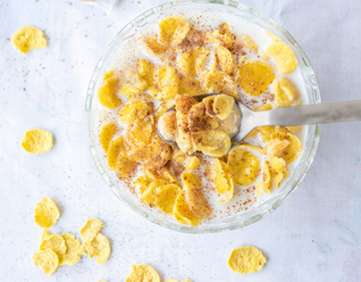 Corn Flakes photography for social media post