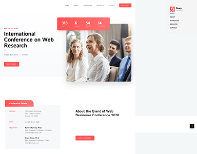 Conferrence home landing page