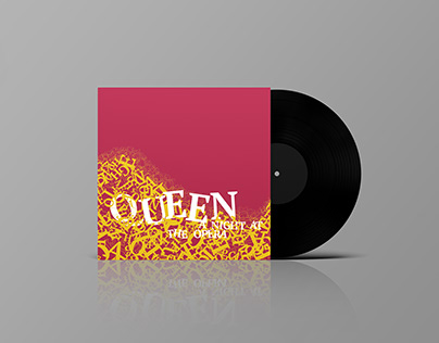 Queen "A Night at the Opera" typography album design