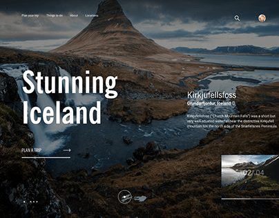 Iceland / Web site design UI (replica)