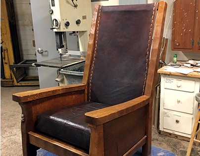 Project thumbnail - ‘Mouseman’ Oak Smoking Chair Restoration