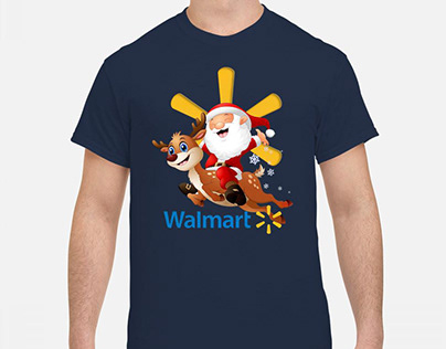 Walmart Santa Claus riding Reindeer Christmas shirt