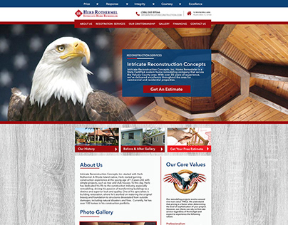 Intricate Reconstruction Website Design