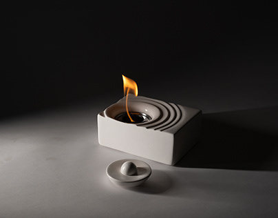 WAVE FIRE - Handmade Concrete Tabletop Fireplace
