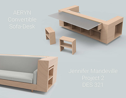 AERYN Convertible Sofa Desk