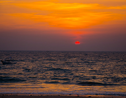 Sunset over Ngapali Beach Myanmar
