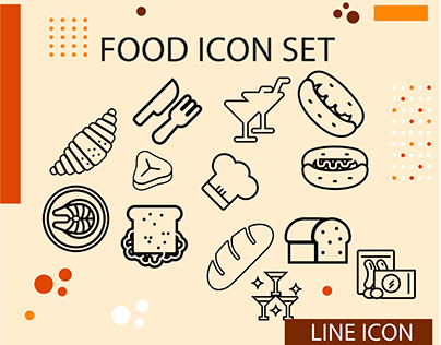 food line icon set