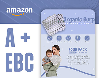 Amazon EBC | A+ Content Design | Organic Burp Cloths
