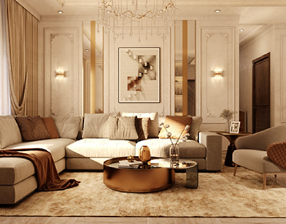 Luxurious Neo Classic livingroom and Dinningroom