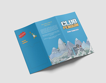 Folheto do Club Penguin; trabalho da faculdade em grupo