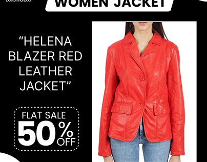 Helena Blazer Red Leather Jacket Style