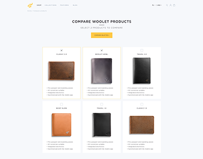 Compare products page