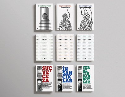 Cover designs for Dostoyevsky books