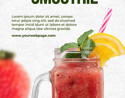 Strawberry Juice Social Media Flyer Design