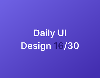 Daily UI Design 16/30