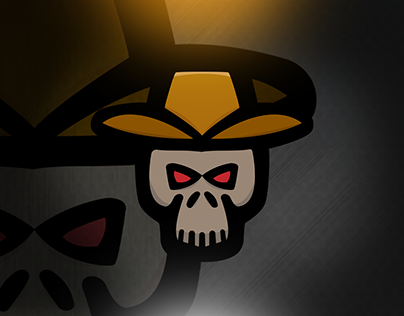 Cowboy skull mascot logo design